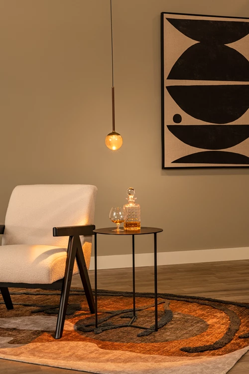 Lucide CALINA - Hanglamp - Ø 9,9 cm - LED Dimb. - CCT - 1x7W 2200K/3300K - Met vervangbare LED-module - Koffie | Premium - sfeer 1